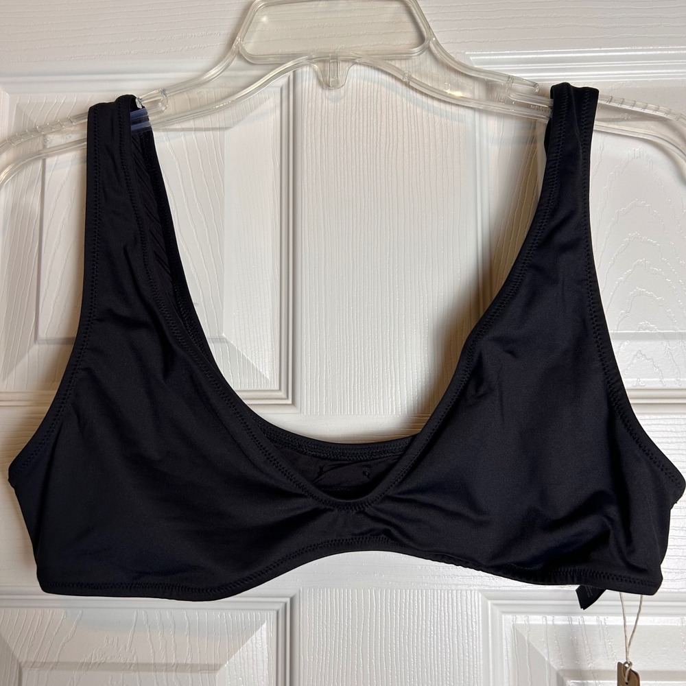 SKIMS Black Scoop Bikini Top